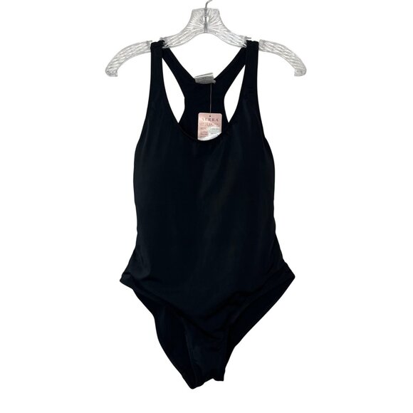 Serra One Piece Swimsuit Womens Large Black New Racerback - Picture 2 of 9